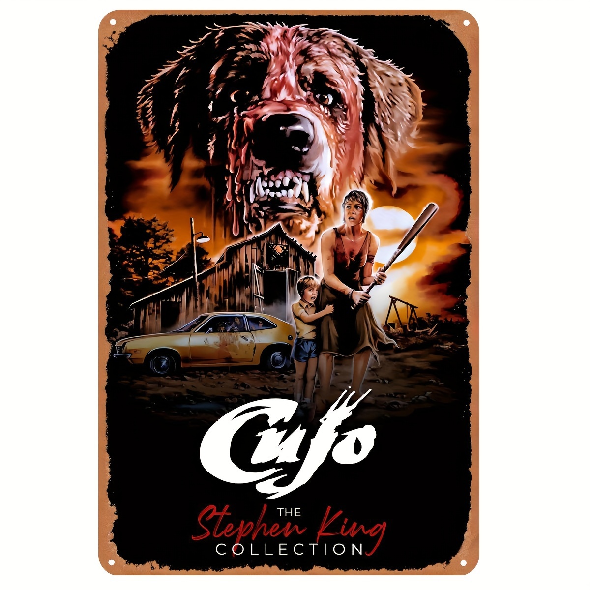 Vintage Collectible Posters - Cujo (1983) Vintage Metall-Blechschild - Retro