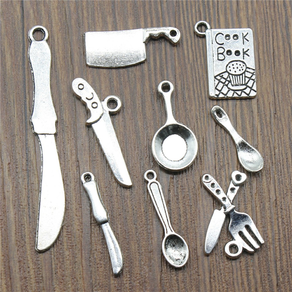 Vintage Collectible Spoons - 20 Stück Küchenutensilien Charms Antik Silber