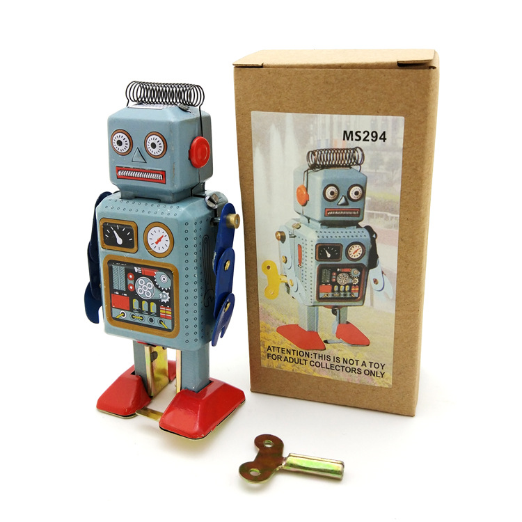 Vintage Collectibles Store - Vintage MS294 Blech-Aufziehroboter, Retro-Metallhandwerksornament, Sammlerstück als