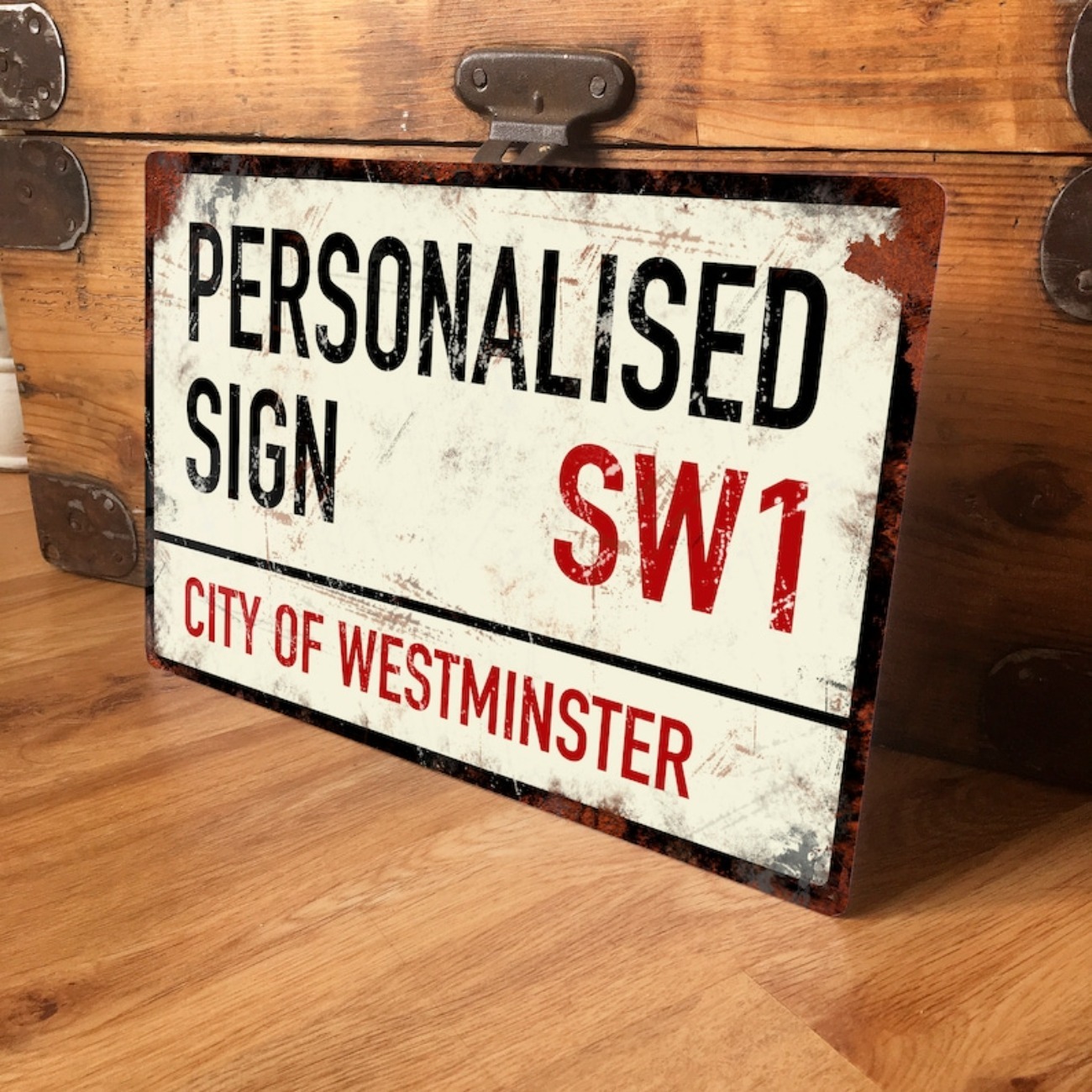 Vintage Collectible Plates - Individuell personalisiertes Street Road Metallschild –