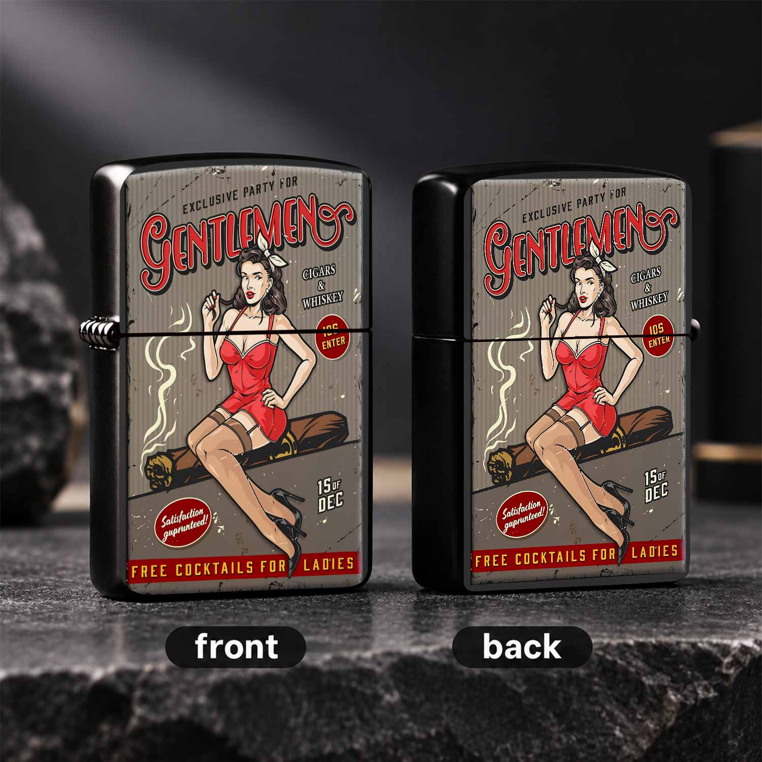 Vintage-Feuerzeug im Pinup-Sti – Vintage Collectible Posters Bewertung und Preis
